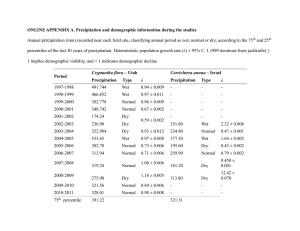 ONLINE APPENDIX A. Precipitation and demographic information during the studies