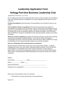 Leadership Application Form Kellogg Part-time Business Leadership Club
