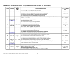 CHEM 2212 Lesson Objectives and Assigned Problems Plan, Fall 2008...