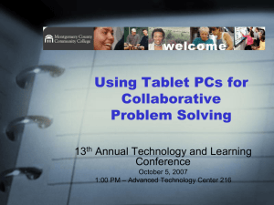 Using Tablet PCs for Collaborative Problem Solving 13