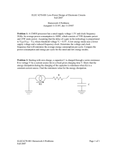 ELEC 6270-001 Low-Power Design of Electronic Circuits Fall 2007  Homework 4 Problems