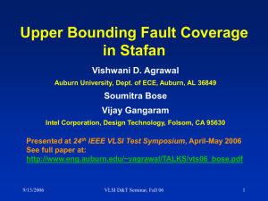 Upper Bounding Fault Coverage in Stafan Vishwani D. Agrawal Soumitra Bose