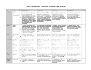 Technical Report Rubric (Assessment of Written Communications)
