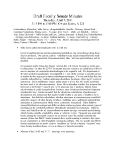 Draft Faculty Senate Minutes Thursday, April 7, 2011