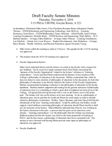 Draft Faculty Senate Minutes Thursday, November 4, 2010