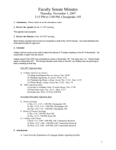 Faculty Senate Minutes Thursday, November 1, 2007