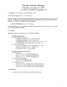 Faculty Senate Minutes Thursday, November 15, 2007