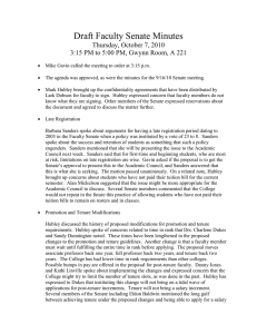 Draft Faculty Senate Minutes Thursday, October 7, 2010
