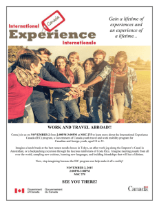 Gain a lifetime of experiences and an experience of a lifetime...