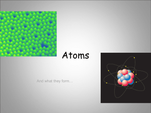 Atoms And what they form…