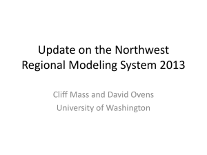 Update on the Northwest Regional Modeling System 2013 University of Washington