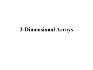 2-Dimensional Arrays