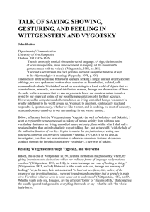 TALK OF SAYING, SHOWING, GESTURING, AND FEELING IN WITTGENSTEIN AND VYGOTSKY