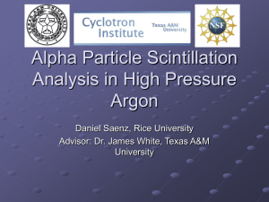 Alpha Particle Scintillation Analysis in High Pressure Argon Daniel Saenz, Rice University