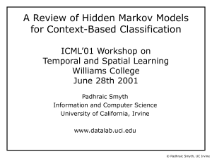 A Review of Hidden Markov Models for Context-Based Classification ICML’01 Workshop on