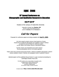 EQRE   2006 Call for Papers 18 Annual Conference on