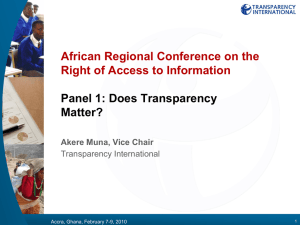 African Regional Conference on the Right of Access to Information Matter?