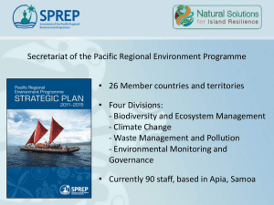 Secretariat of the Pacific Regional Environment Programme • Four Divisions: