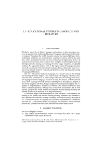 L1 – EDUCATIONAL STUDIES IN LANGUAGE AND LITERATURE