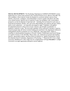 applications for a tenure-track position at the Assistant Professor level,... seek candidates whose interests situate development in social and cultural... SOCIAL DEVELOPMENT