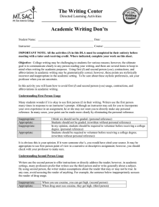 The Writing Center Academic Writing Don’ts  Directed Learning Activities