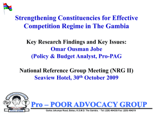 Strengthening Constituencies for Effective Competition Regime in The Gambia