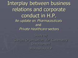 Interplay between business relations and corporate conduct in H.P. Pharmaceuticals