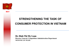 STRENGTHENING THE TASK OF CONSUMER PROTECTION IN VIETNAM MOT
