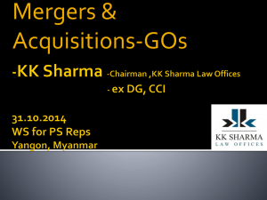 Mergers &amp; Acquisitions-GOs