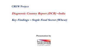 Diagnostic Country Report (DCR) –India CREW Project Presentation by