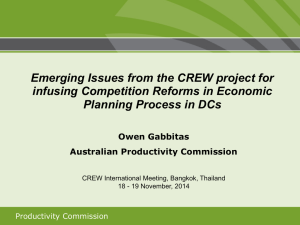 Emerging Issues from the CREW project for Planning Process in DCs