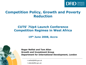 Competition Policy, Growth and Poverty Reduction CUTS’ 7Up4 Launch Conference