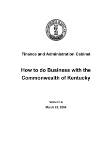 How to do Business with the Commonwealth of Kentucky