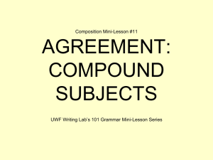 AGREEMENT: COMPOUND SUBJECTS Composition Mini-Lesson #11
