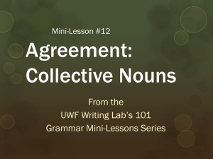 Agreement: Collective Nouns From the UWF Writing Lab’s 101