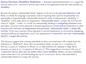 Sutton Decision: Disability Definition