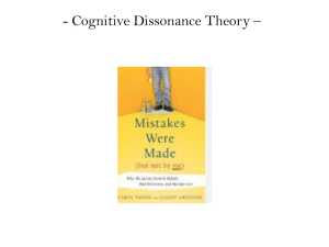 - Cognitive Dissonance Theory –
