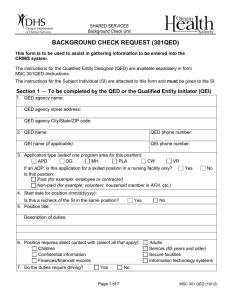 BACKGROUND CHECK REQUEST (301QED)