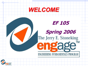 WELCOME EF 105 Spring 2006