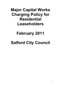Major Capital Works Charging Policy for Residential Leaseholders