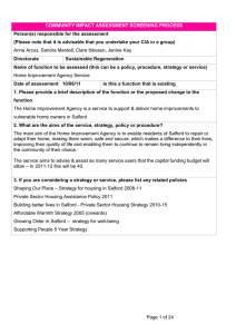COMMUNITY IMPACT ASSESSMENT SCREENING PROCESS Person(s) responsible for the assessment