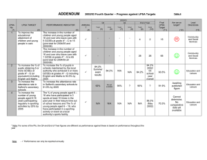 ADDENDUM – Progress against LPSA Targets 2002/03 Fourth Quarter