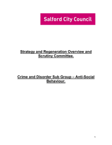 Strategy and Regeneration Overview and Scrutiny Committee. – Anti-Social