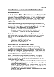 Item 11a Greater Manchester Passenger Transport Authority Update Report  Metrolink expansion