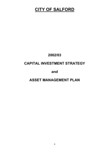 CITY OF SALFORD 2002/03  CAPITAL INVESTMENT STRATEGY