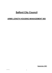 Salford City Council ARMS LENGTH HOUSING MANAGEMENT BID September 2001