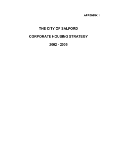 THE CITY OF SALFORD  CORPORATE HOUSING STRATEGY 2002 - 2005