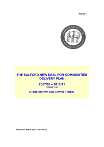 THE SALFORD NEW DEAL FOR COMMUNITIES DELIVERY PLAN – 2010/11