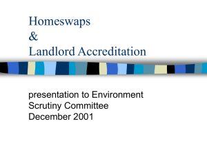 Homeswaps &amp; Landlord Accreditation presentation to Environment
