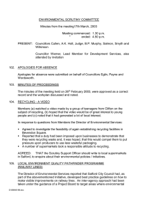 ENVIRONMENTAL SCRUTINY COMMITTEE  Minutes from the meeting17th March, 2003